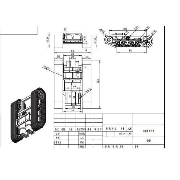 Grande couleur en caoutchouc de noir de train d'atterrissage de voie de Frameset pour la machine à paver/déchargeur