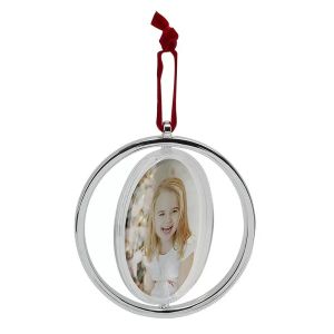 Double Sided Rotatable Sublimation Christmas Ornament Blanks With MDF Board Silver And Gold Color Blank Plastic Ornaments