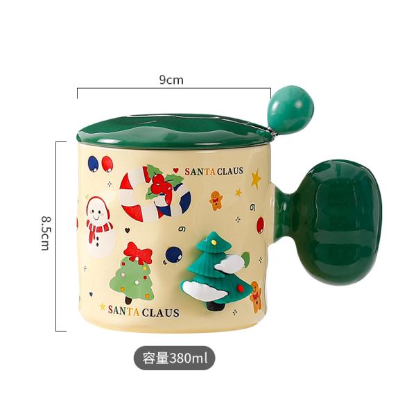 High Beauty 3D Christmas Mug Gift Lid With Spoon Sublimation Custom Design Style Cute