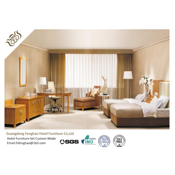 Unique Style Hotel Bedroom Furniture Mid - Century Ash Finished For Standard Room