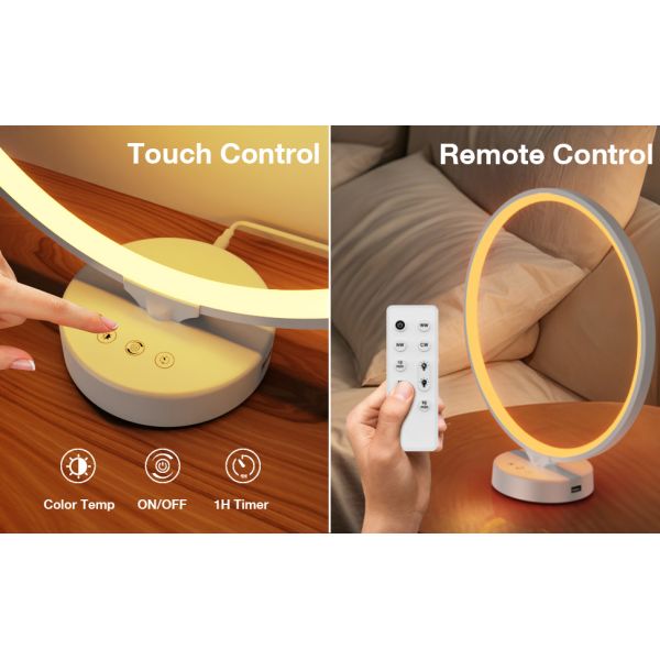 Dimmable UV Free Happy Lamp 6000K Day Light Therapy Lamp 24W With Timer