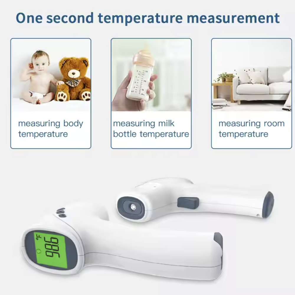 OEM Clinical Digital Infrared Baby Forehead Thermometer IP20 3VDC 1-3cm