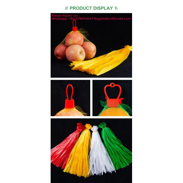 Vegetable net bag fruit vegetable storage bag Best Selling Vegetable And Fruit Packaging Mesh Bags Fruit Nut Packaging Plastic Netting Ginger Plastic Mesh Bags