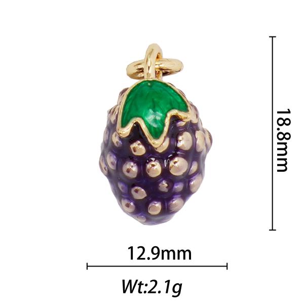 Waterproof Colorful Fruit Necklace Pendant Non Tarnish Stainless Steel Diy Fruit Jewelry Charms Charms for Jewelry Making