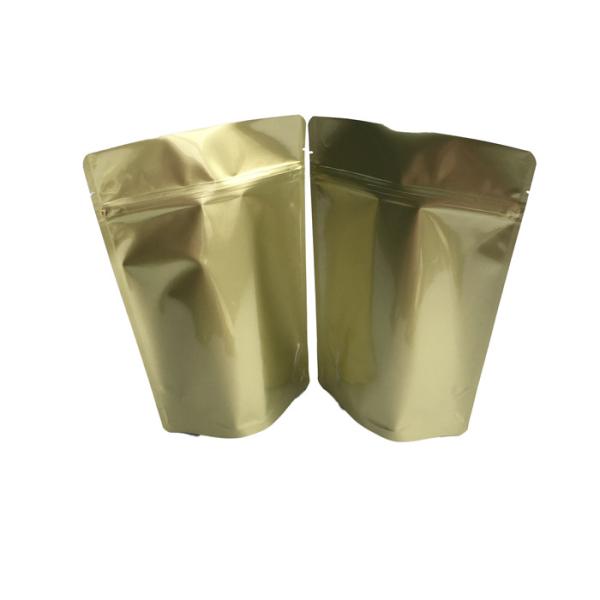 L'or recyclable adapté aux besoins du client tiennent la poche zip-lock avec la fenêtre claire de papier d'aluminium pour le café Bean Tea de sucrerie