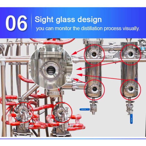 OEM Wiped Film Evaporator TOPTION Industrial Essential Oil Extraction Machine