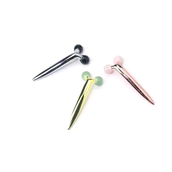 Massager naturel Jade Stone Facial Roller de visage de la forme de v 3d de 152