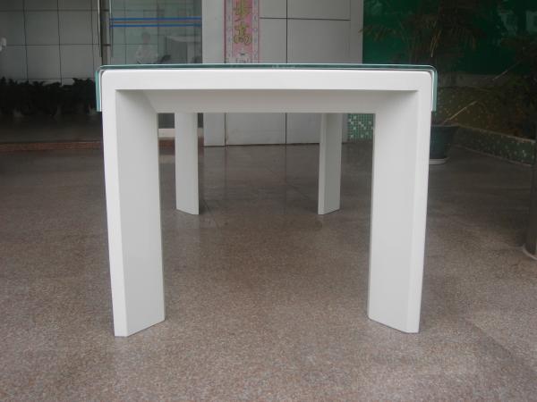Modern Dining Room Furniture,Tempered Glass/White High Glossy Dining Table