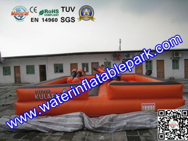Orange Square Inflatable Gladiator Joust / Durable Inflatable Jousting Arena