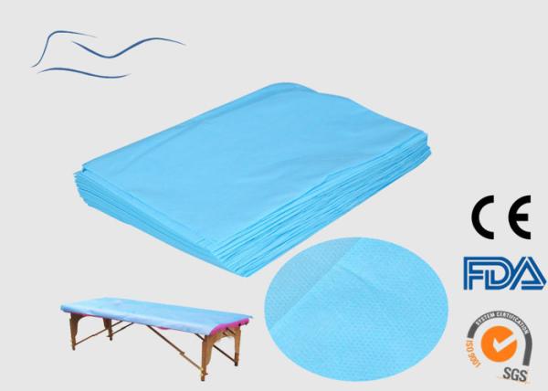 Blue Elastic Disposable Bed Covers CE / ISO Certification 110 * 220CM