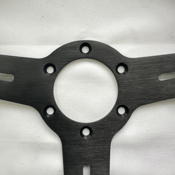 DELUXON 350mm Diameter Racing Steering Wheel with 33mm Dish and Black Leather Cover