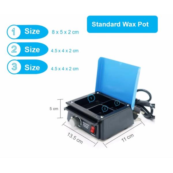 3 ranuras Cera de calefacción de la olla de laboratorio dental Cera de la olla 13.5x12.8x5.3cm