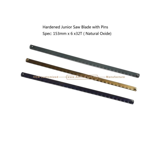 Hardened Junior Saw Blade with Pins Spec: 153mmx6x32T ( Natural Oxide) Cutting wood,Plastic,Low-hardness metal