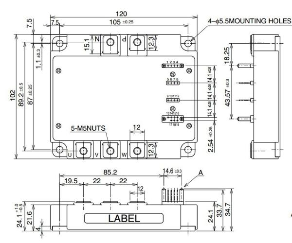 CM150DU-12F Trench Gate Design Dual IGBTMOD™ 150 Amperes/600 Volts MITSUBISHI IGBT Power Module