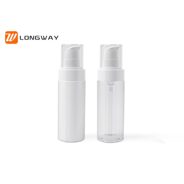 White 100ml Plastic Cosmetic Bottles For Facial Cleanser Pretty Design