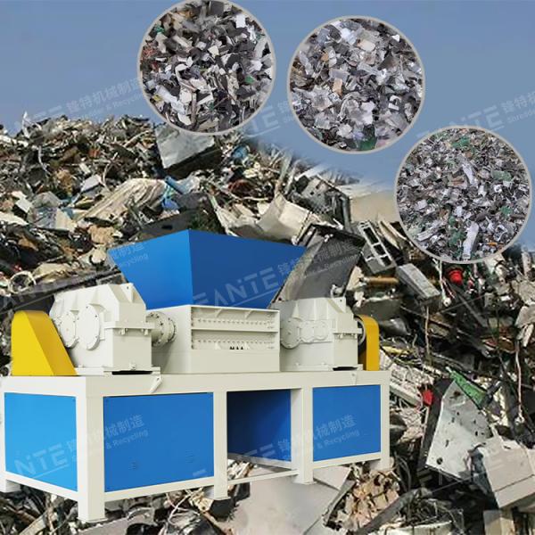 Industrial Twin Shaft Shredder for E Waste Including Hard Drives Keyboards Printers Routers and TVs