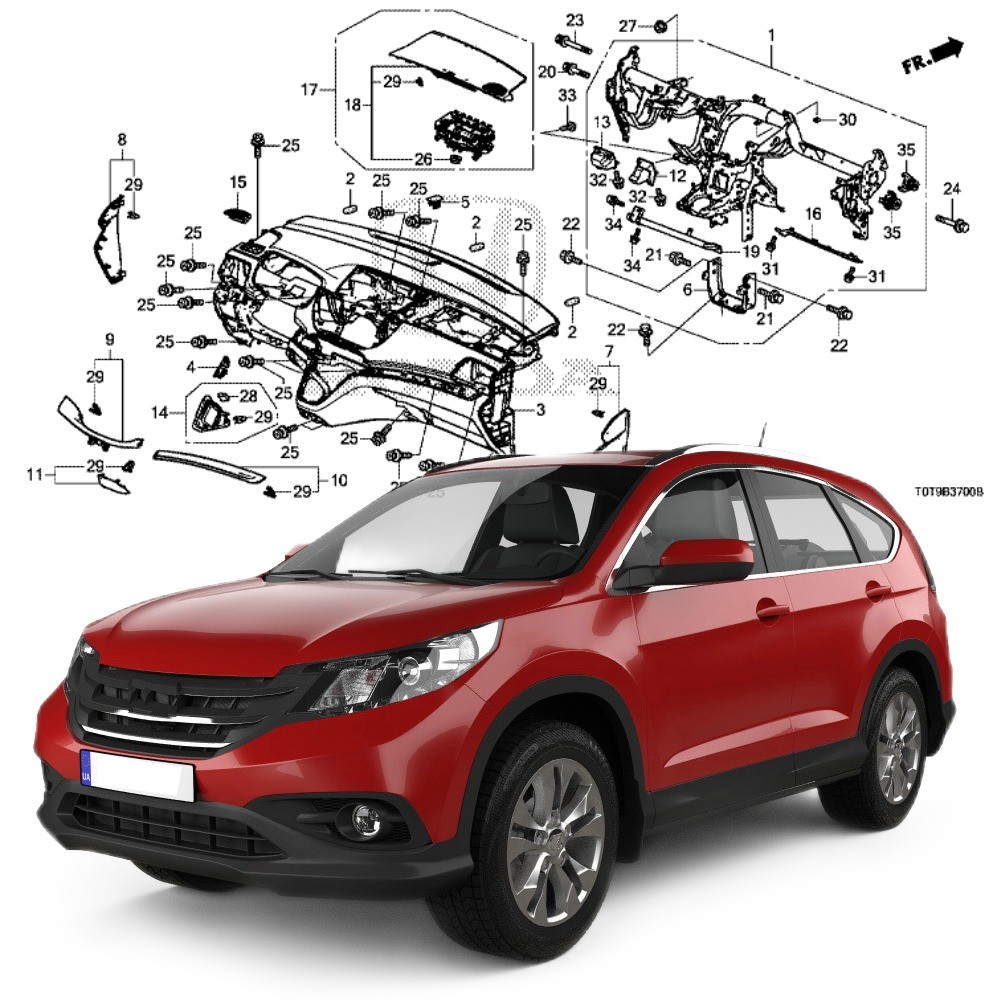 ABS Automobile Accessories for Honda CRV 2012-2017 OEM 77820-T0A-H81ZB Manufacturing