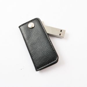 Привод 64GB 128GB 30MB/S Usb портативного кожаного металла ключа крышки внезапный