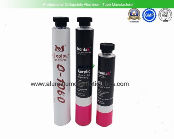 Diameter 32mm  Empty Metal Paint Tubes , 100ml Cream Packaging Empty Aluminum Tubes