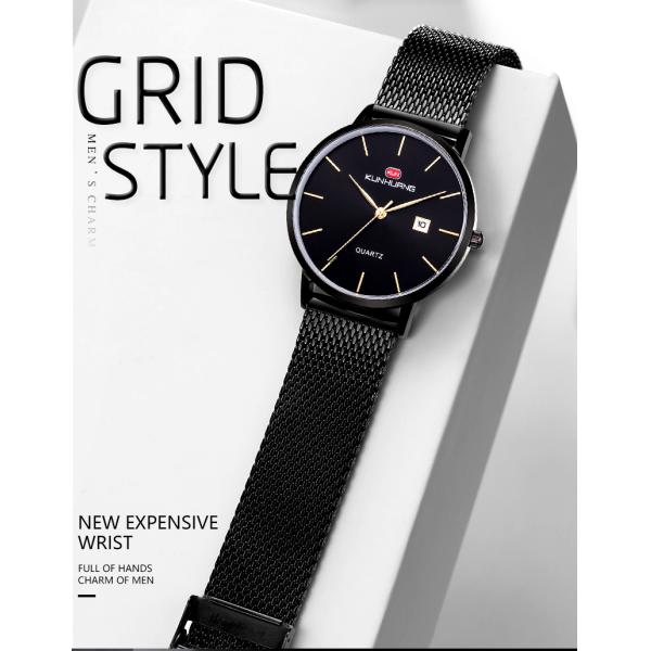 20mm Strap Width Luminous Quartz Stainless Steel Watch