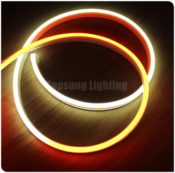 Fábrica de ventas calientes Topsung 12v rosa LED neón flexible de la cuerda de la franja de luz de superficie plana 11x19mm cinta de visión lateral