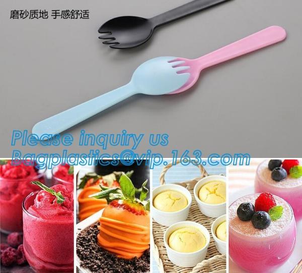 Eco friendly reusable dinner bamboo cutlery set for Travelling,Cartoon Handle Cutlery Set for Kids Tableware bagplastics