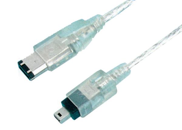 Transparent Cover Jacket Ieee 1394A Cable 6P To 4P Durable High Strength