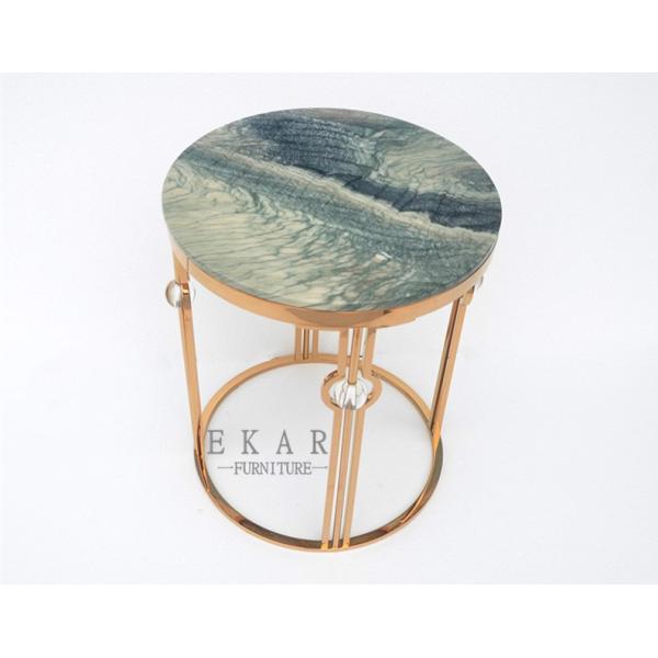 Heated Mental Gold Side Table Living Room Furniture