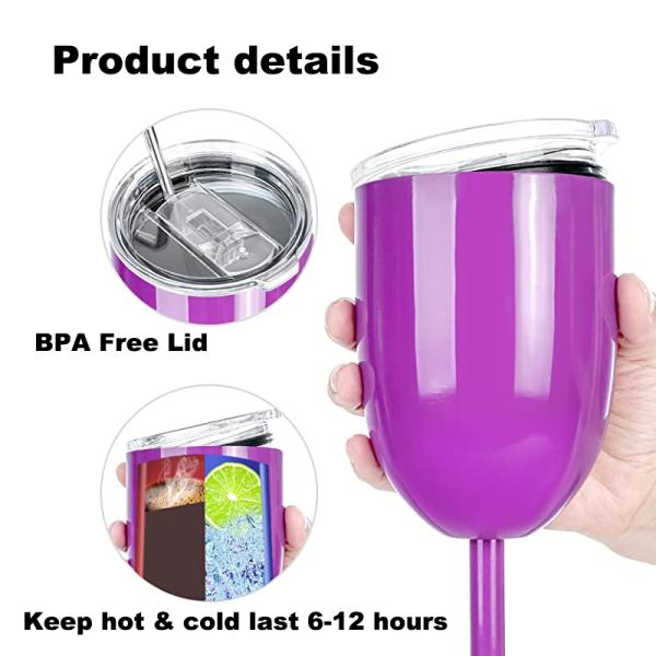 10oz Wine Sippy Cup For Adult Double Walled Insulated Vacuum Unbreakable