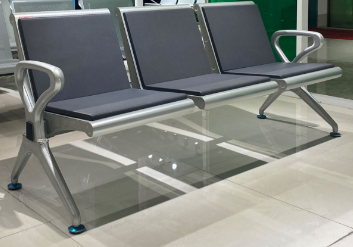 Chaise d'attente d'hôpital ergonomique 3 places en acier enduit en poudre