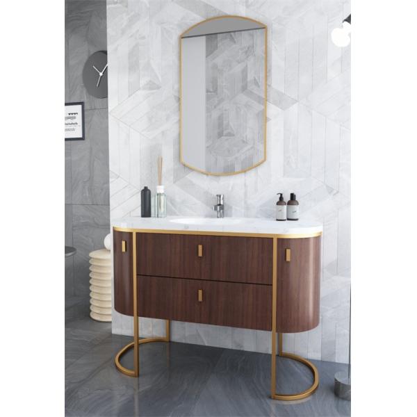 Современный изогнутый ванный шкаф из нержавеющей стали без формальдегида