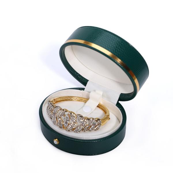 Organizador de joyas de viaje de cuero de PU verde personalizable Ideal para viajar por Hanhong