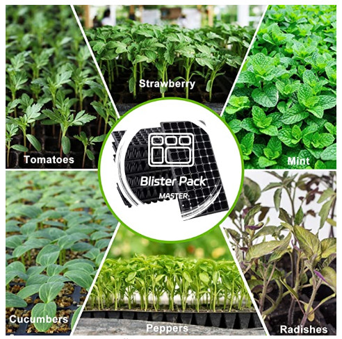 72 Caixas de arranque para sementeira de células Placas de cultivo de plástico ecológicas para o cultivo de plantas