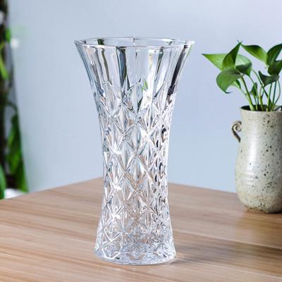 30cm Tall Glass Flower Vase Clear Pressed Glass Material For Indoor / Outdoor