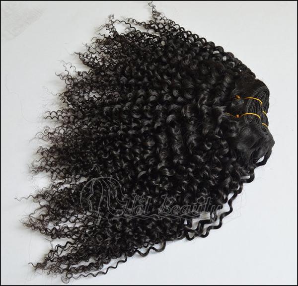 No Tangle Kinky Curly Black Virgin Hair , 5A Virgin Brazilian Hair