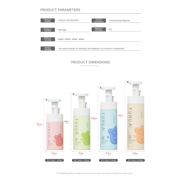 Plastic Packaging foam Bottles Suitable for Cosmetic Products Featuring Screw Cap Design and Silk Screen Printing Compatibility