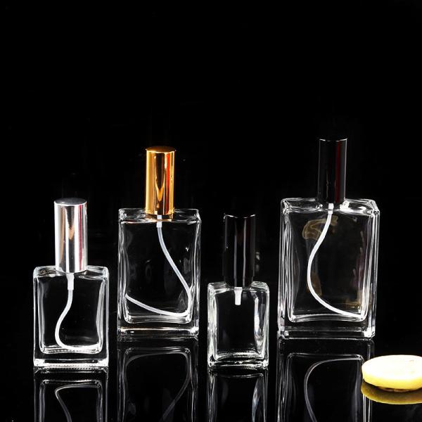 3 Oz Perfume Pocket Spray Bottle Empty Luxury Flat Square Fragrance Clear Pump Glass