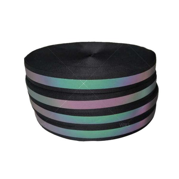 OKO TEK100 Elastic Rainbow Reflective Tape in Colorful Green/Black for High Visibility