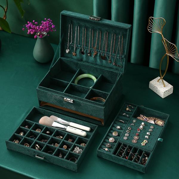 Travel Leather Jewelry Storage Organizer Box For Luxury Pendant Rings And Earrings