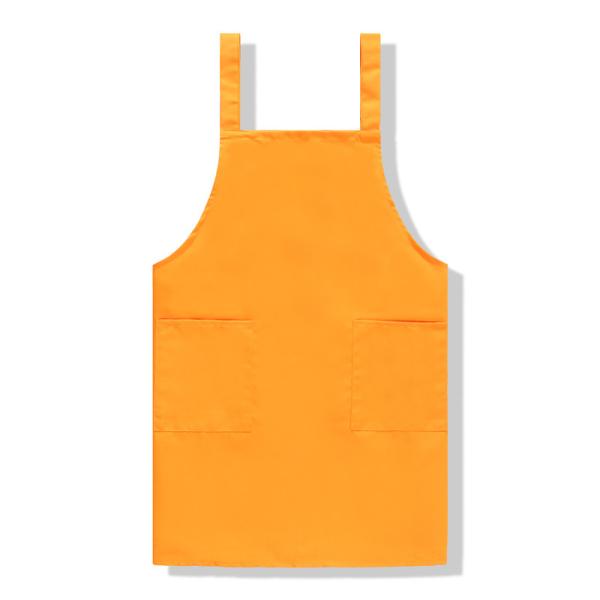 85% Polyester 200g Cooking Shoulder Apron Orange Color ODM Unisex
