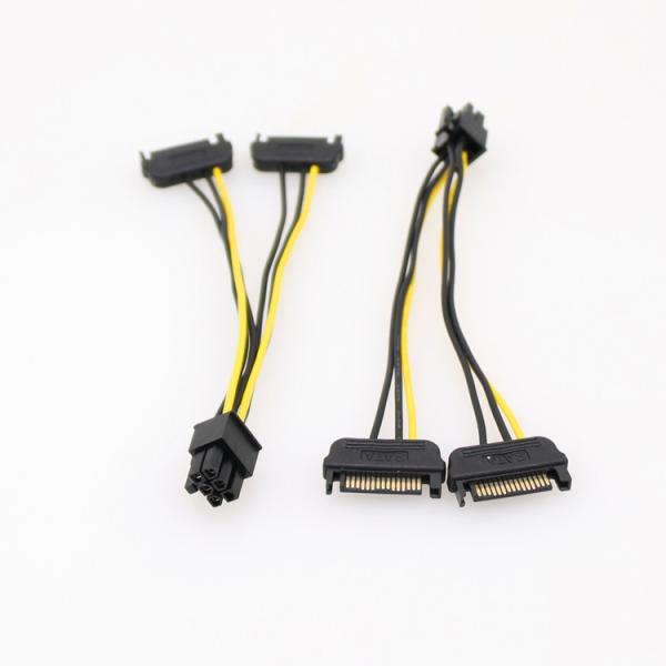 6Pin to 2 ST Cable Male to Female Hard Drive Power Cable  Video Card Power Adapter Cable for Connectors