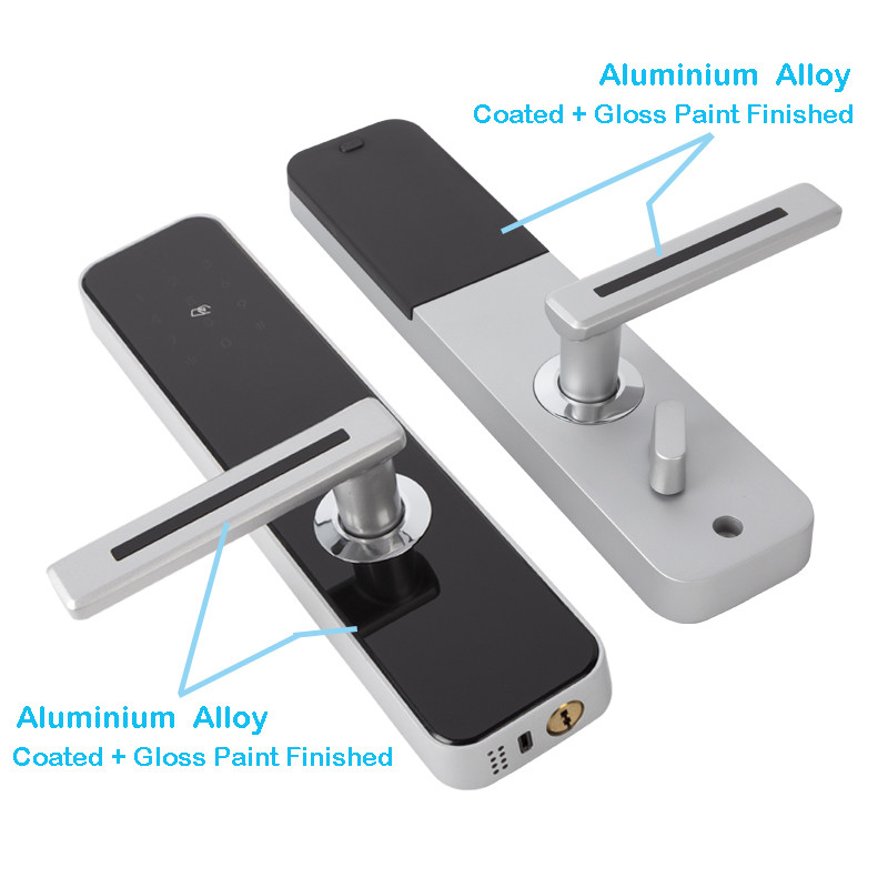 Key-Free Touchscreen Combination Door Lock With Handle Aluminium  Alloy Smart Digital Door Lock