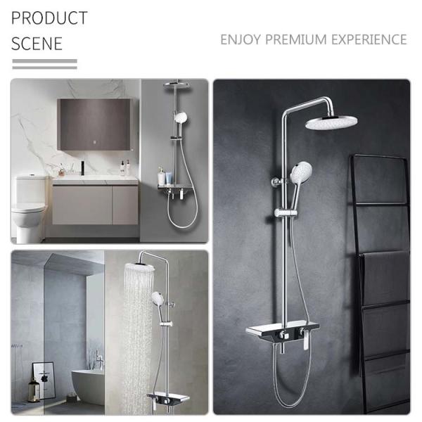 Chrome Copper Bathroom Round Head Shower Set And Rain Shower Mixer Set