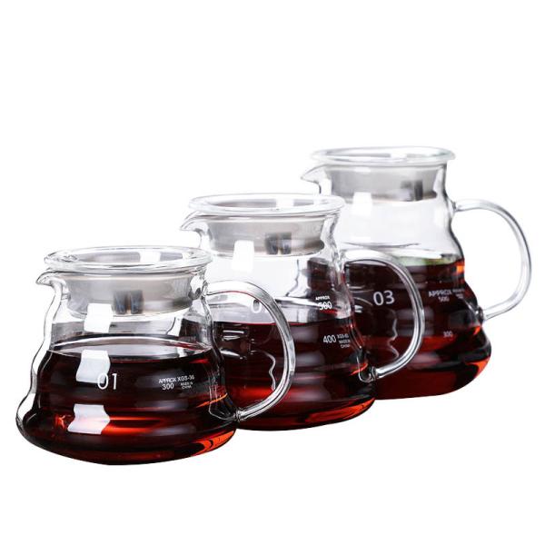 B2B 300ml Glass Pour Over Coffee Maker with Stainless Steel Filter&Wood Sleeve–Camping Brewing Pot