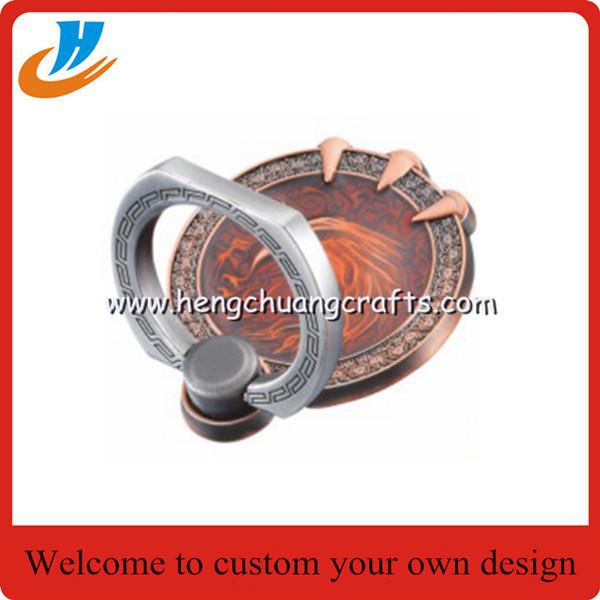 2017 New Coming Logo Shape Customized Cell Phone Ring with Hook