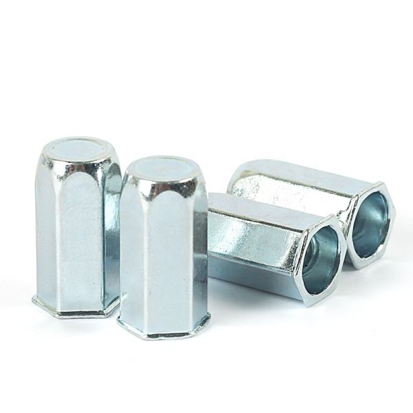 Full Hex Closed End Blind Rivet Nut Zinc Plated Carbon Steel Small Recessed Design
