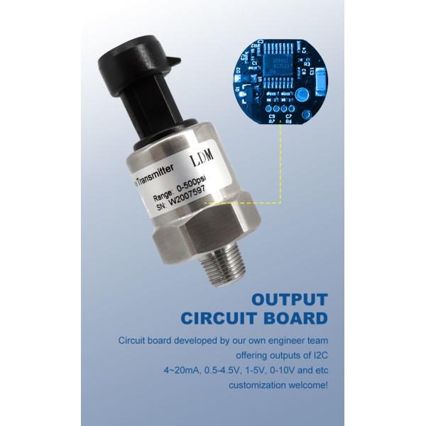 Датчик давления газа масла IP65 304SST для водяной помпы HVAC компрессора воздуха