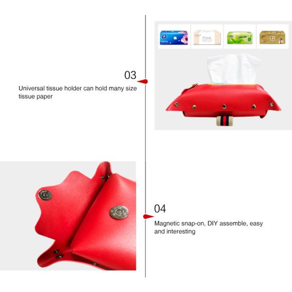 tissue holder PU leather tissue holder for car tissue holder for home storage bag with rain coat trash bag  tissue paper