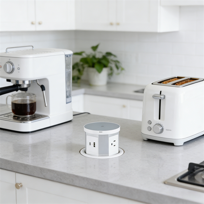 Pop Up Retractable Power Socket Outlet Flush Mount ETL Certified