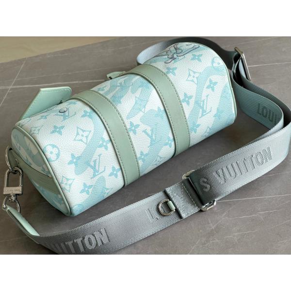 Сумка перемещения Keepall BandoulièRe 50 сумки вензеля LV дела дизайнерские голубая